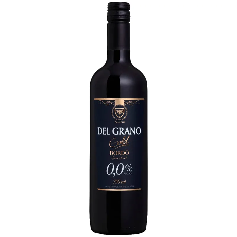 Vinho brasileiro Del Grano bordo suave 750ml Zero Alcool