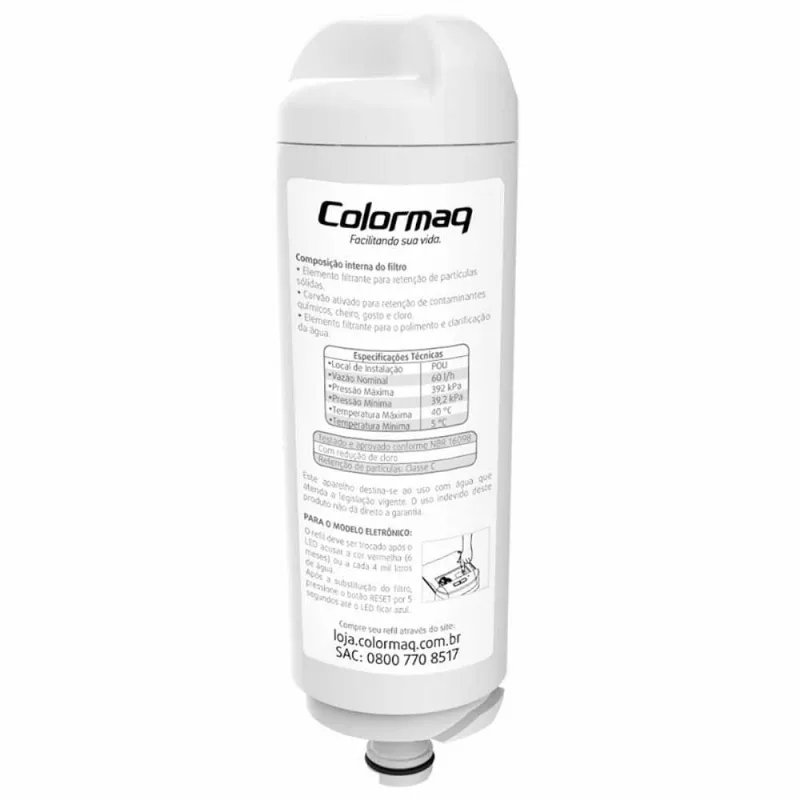 Refil Colormaq Eletrônico 4000L Refil Filtro para Purificador Eletronico de Agua Colormaq | Branco (S/V)