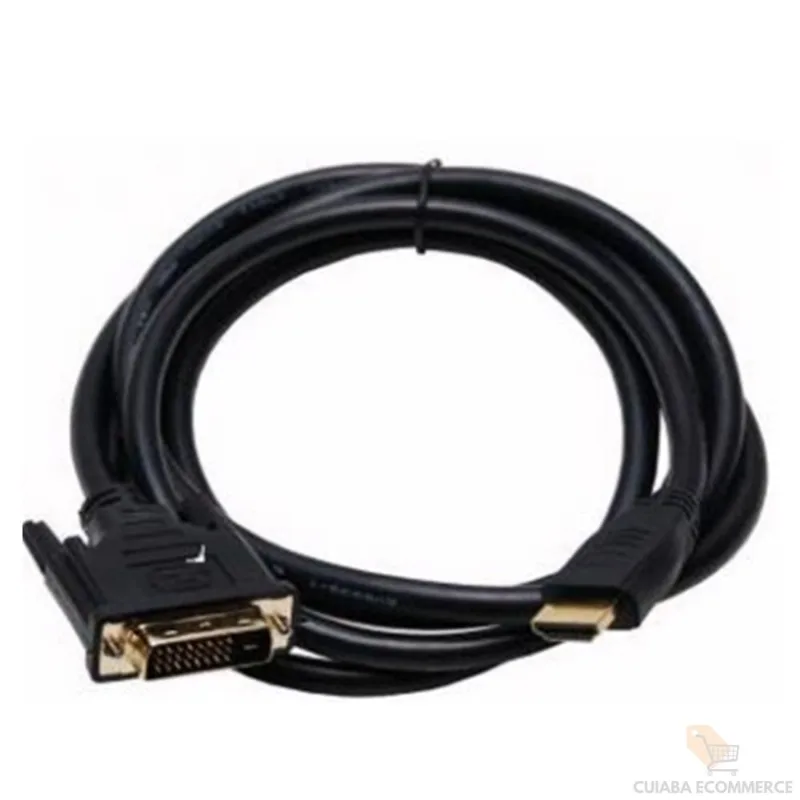 Cabo Dvi Macho X Hdmi Macho: Conectores Banhados A Ouro
