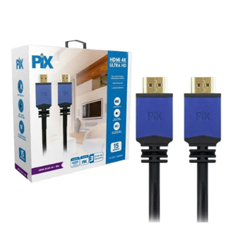 Cabo Hdmi Macho X Macho 2.0 15m: Cores Ampliadas Hdr