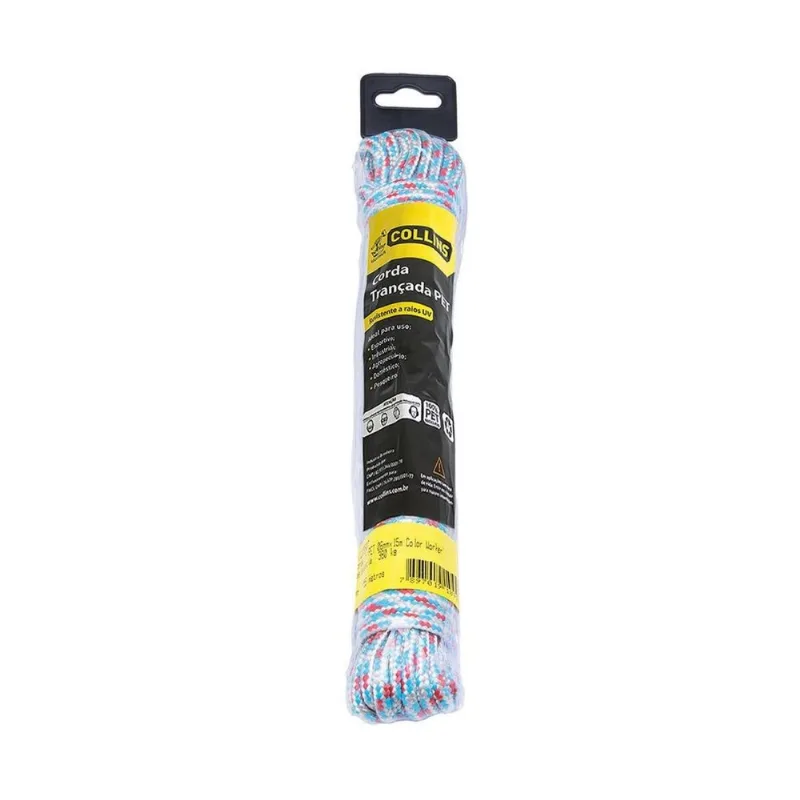 Corda Pet Trançada Meada Colorida 6mm X 15m Collins
