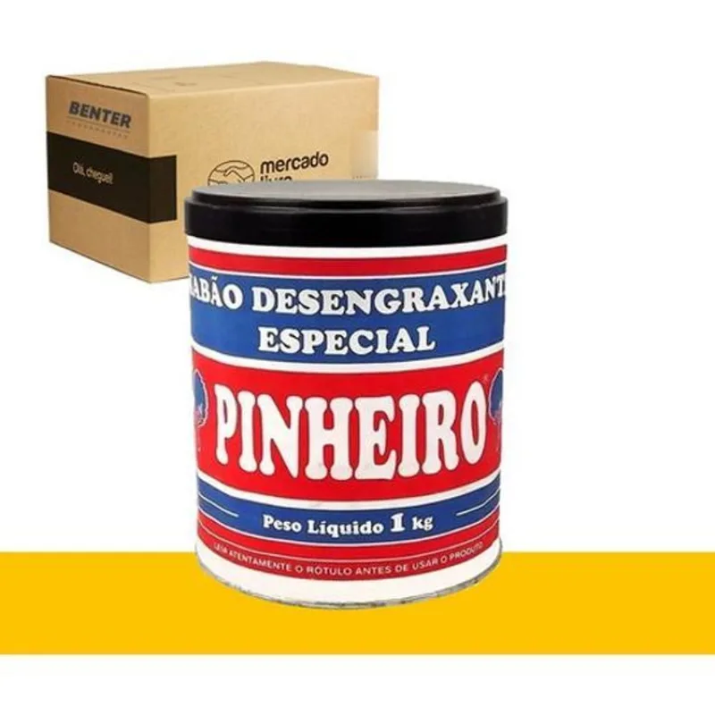 12 X Pasta Para Lavar Mãos Desengraxante Pinheiro 1kg