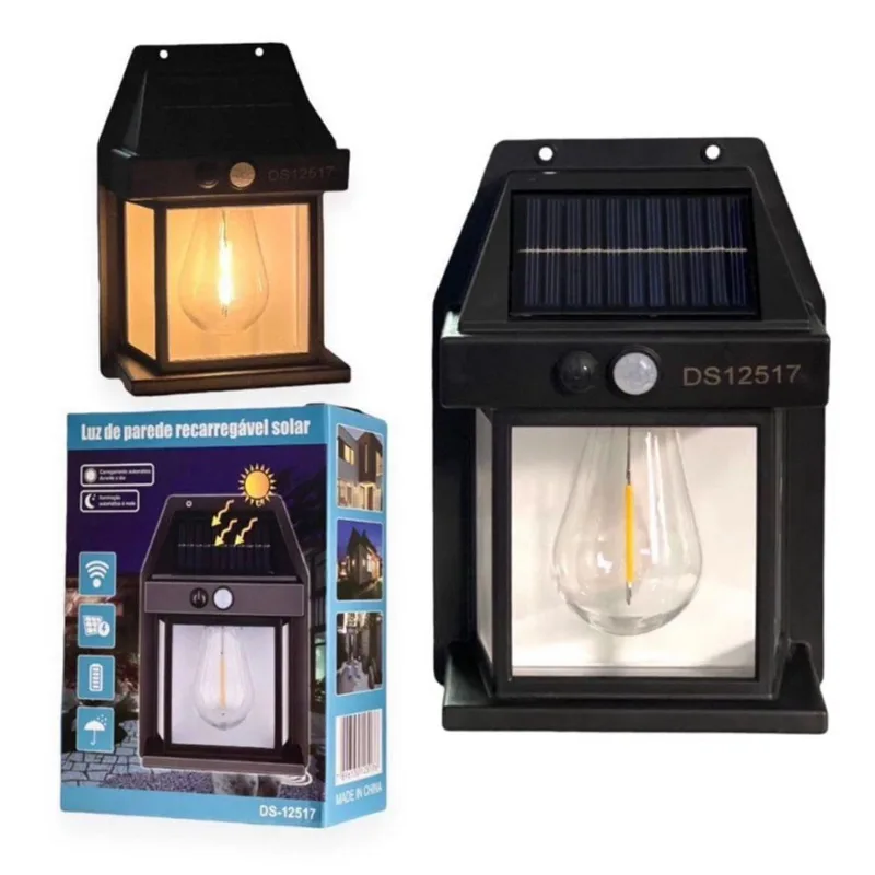 Luminaria Solar Led Luz Automática Sensor De Presença Forte