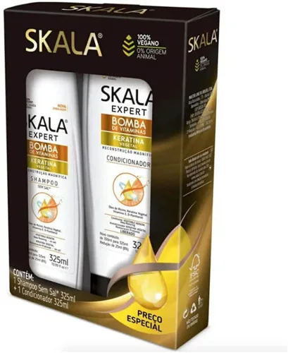 Kit Skala Shampoo Condicionador 325ml Mant Karite - SKALA - Higiene E Beleza