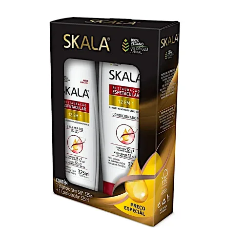 Kit Skala Shampoo Condicionador 325ml 12em1 - SKALA - Higiene E Beleza