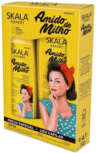 Kit Skala Shampoo Condicionador 325ml Amido De Milho - SKALA