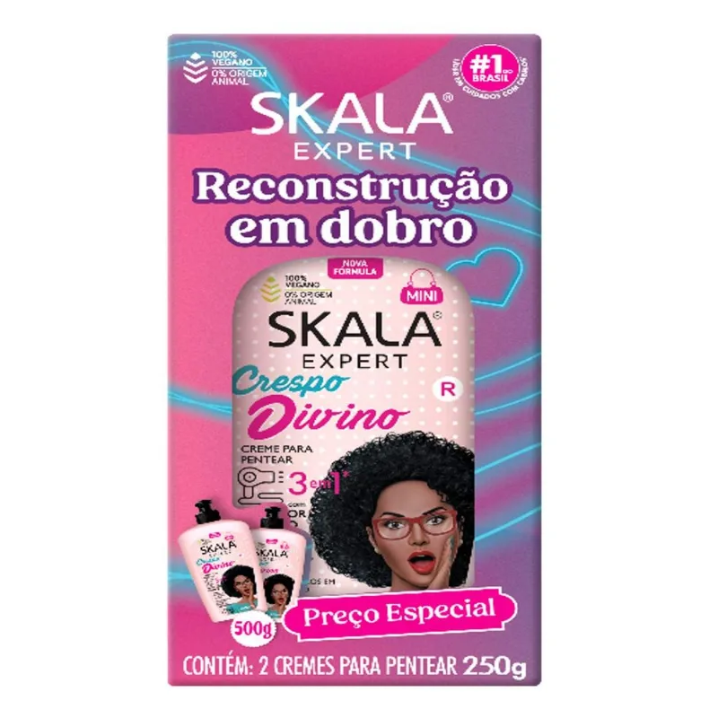 Kit Creme para Pentear Skala Crespo Divino 2 Unidades de 250g Cada