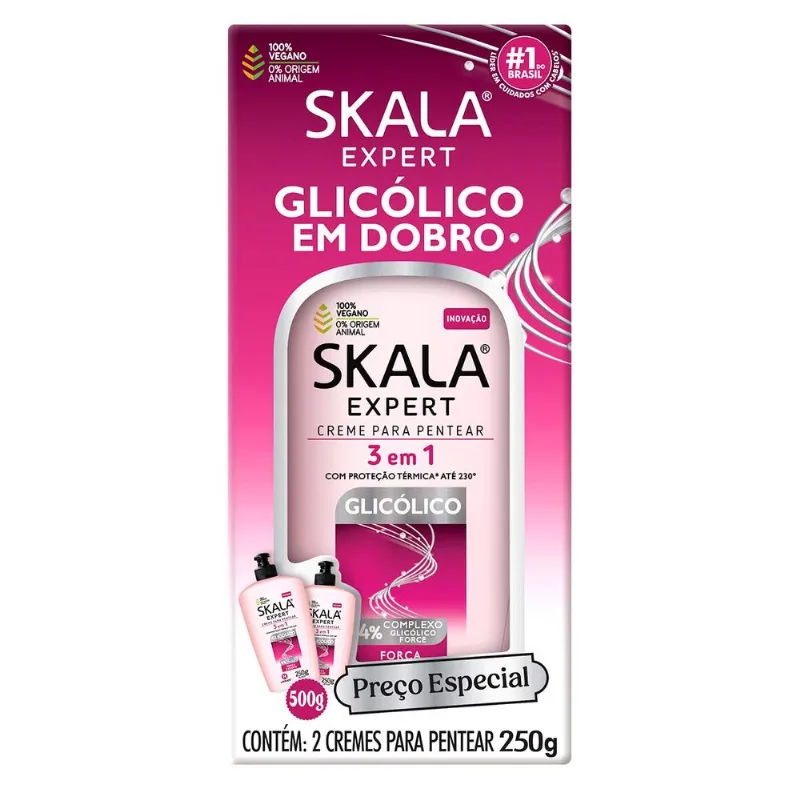 Kit Creme para Pentear Skala Glicólico 2 Unidades de 250g Cada