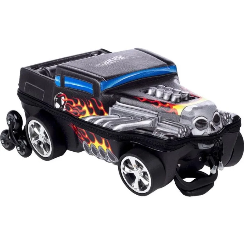 Mochila de Rodinhas 3D Maxtoy Boné Shaker Hot Wheels Preto Único