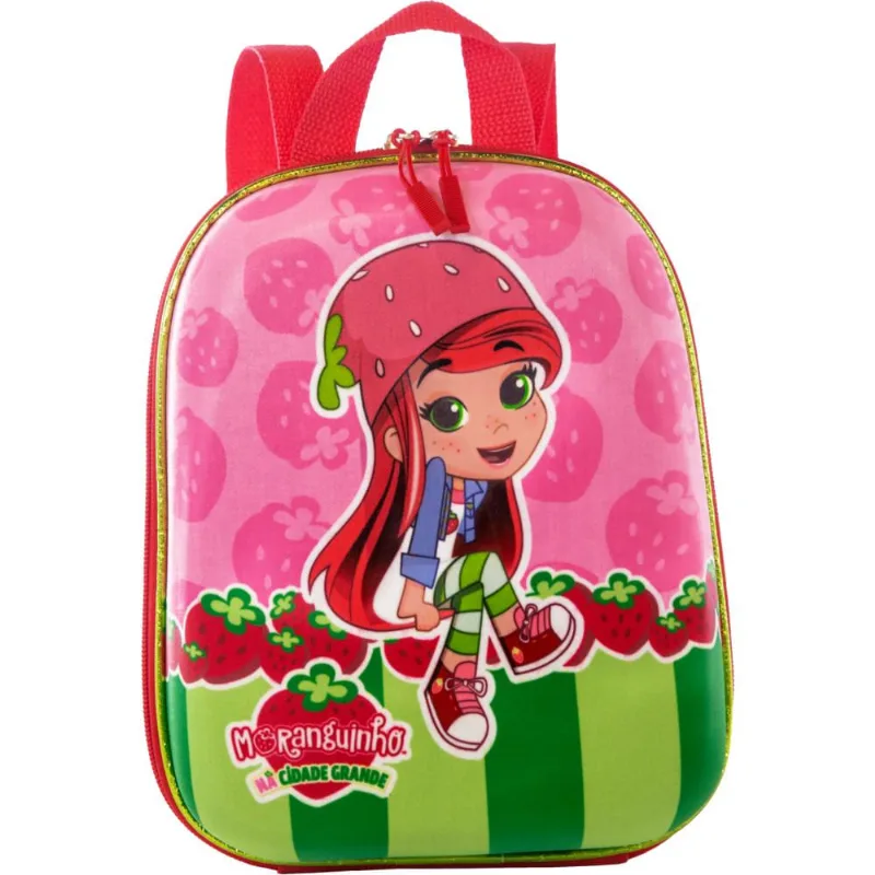 Mochila Pequena Maxtoy 3D Moranguinho Rosa Único