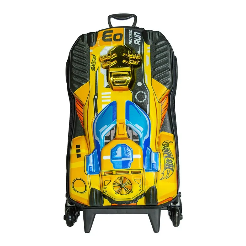 Mochila de Rodinhas 3D Maxtoy Hotwheels Dune Motor Dourado