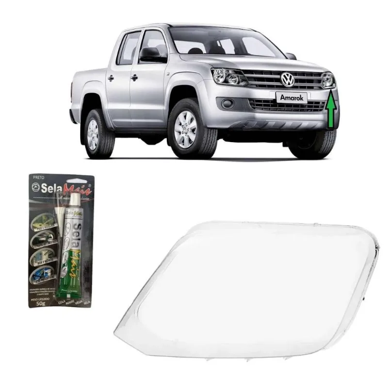 Lente Farol Principal vw Amarok 2010 a 2016 le + Cola