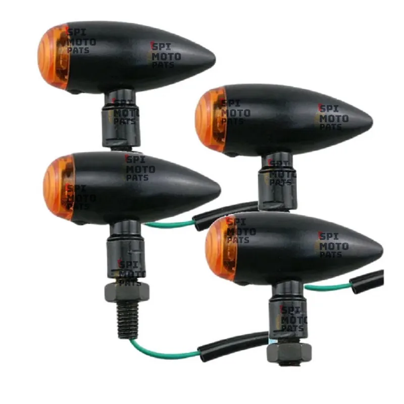 Kit 04 Piscas Bullet Preto Seta Custom Shadow Universal