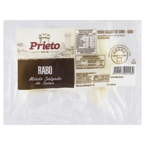 Rabo Prieto Suino Salgado Kg - PRIETO