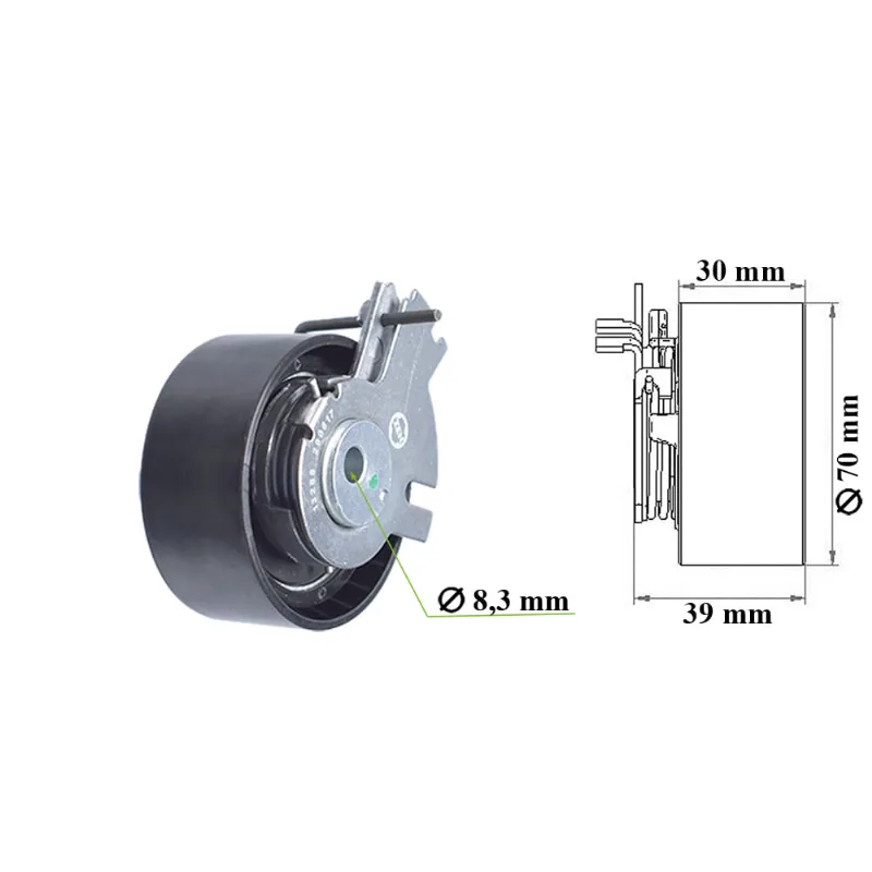 Tensor Correia Dentada Citroen C3 1.6 03/ C4 1.6 09/ Peugeot 206 1.6 02/08 Zen