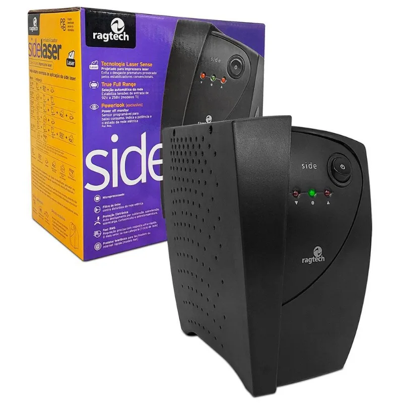 Estabilizador 600VA Ragtech Side Laser, Entrada Monovolt