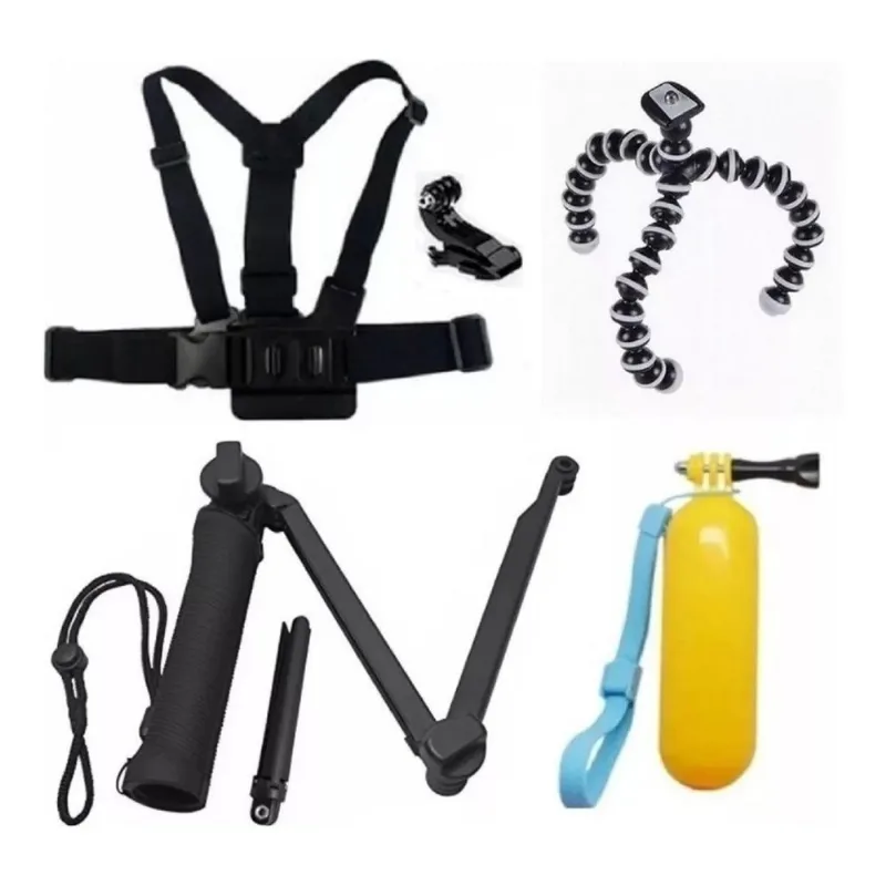 Acessórios Bastão 3 Way Boia Peitoral Jhook Tripé Flexível Adaptador Tripod