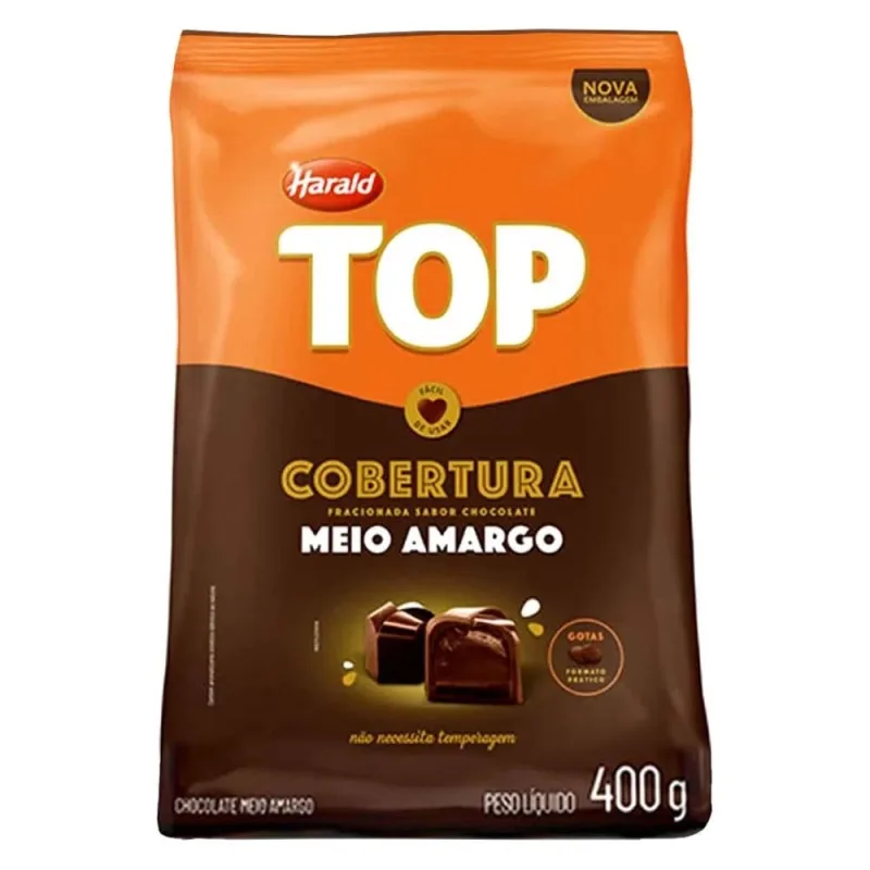 Cobertura Fracionada Top Meio Amargo Gotas 400g Harald - Não Informado - Mercearia
