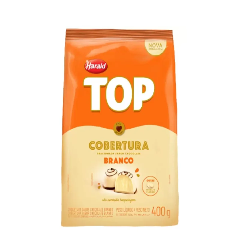 Cobertura Fracionada Top Branco Gotas 400g Harald - Não Informado - Mercearia