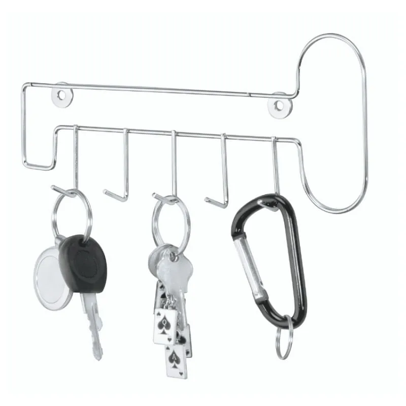 Porta Chaves Suporte Cromado com 5 Ganchos Decoração Organização Casa - Passerini - Pet Shop
