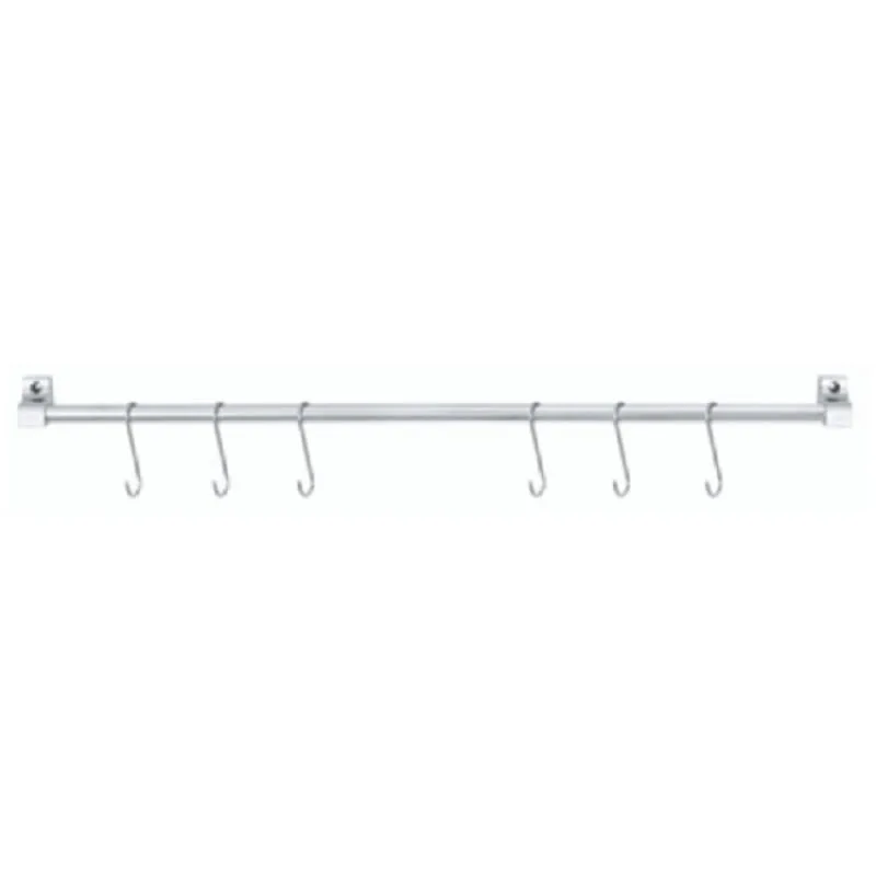 Barra Organizador de Parede Cromada 71cm 6 Ganchos Organização Cozinha Suspensa - Passerini - Utilidades Domesticas