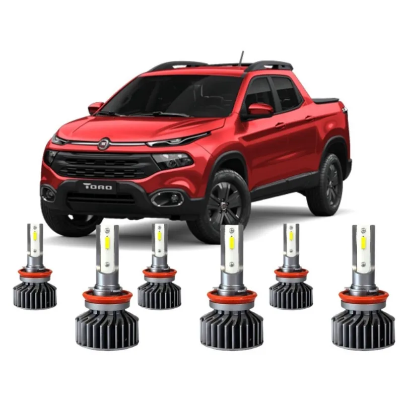 Kit LED fiat toro 2020 cc-lot alto / baixo / auxiliar