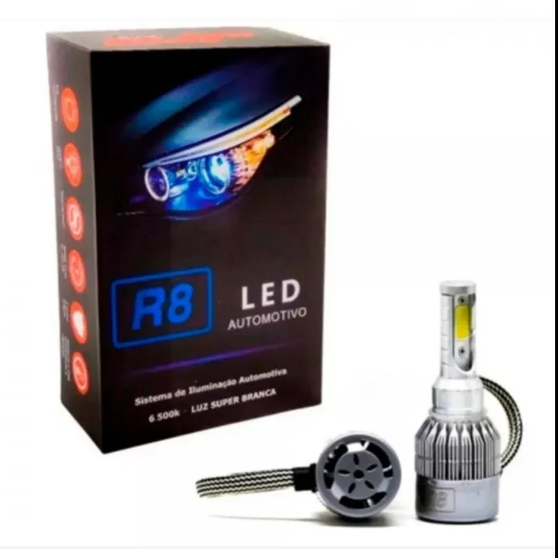Kit Lâmpada LED JR8 R8 Headlight H7 6500K JH0R8H7 (MP)