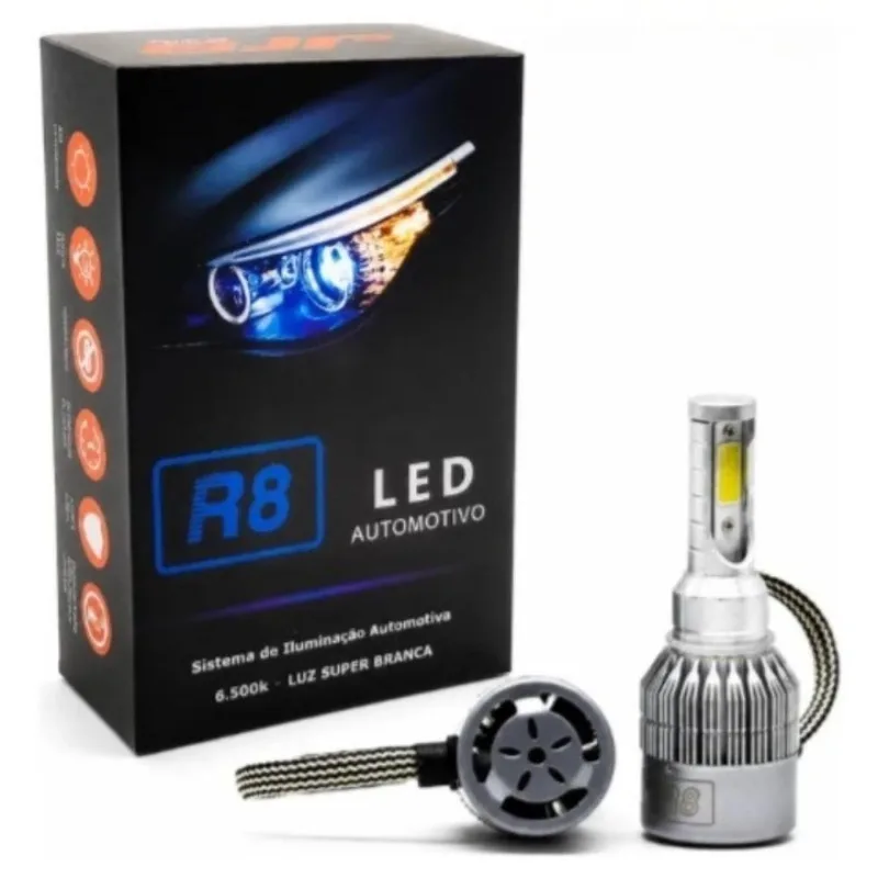 Kit Lâmpada LED JR8 R8 Headlight H1 6500K JH0R8H1 (MP)