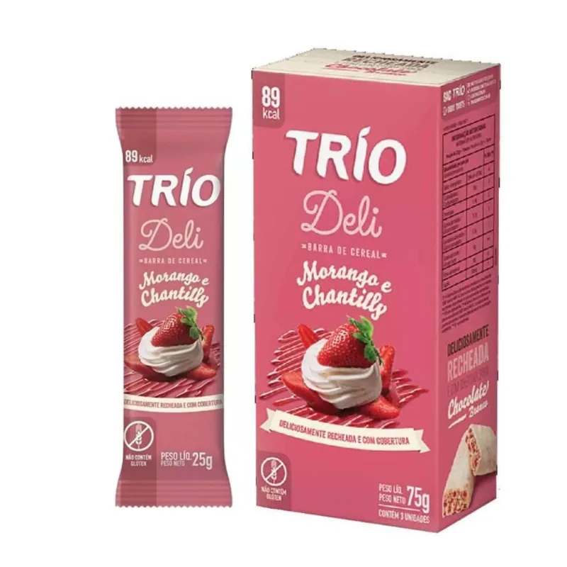 Barra de Cereais Trio Morango e Chantilly 60g c/ 3 Unid