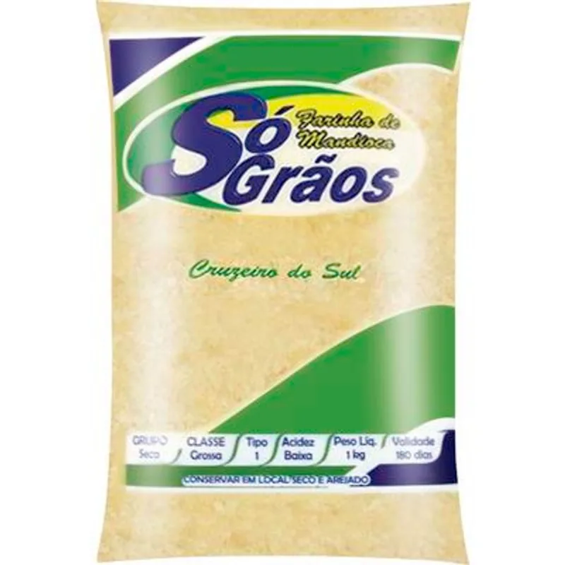 Farinha de Mandioca Só Grãos Cruzeiro do Sul 1kg