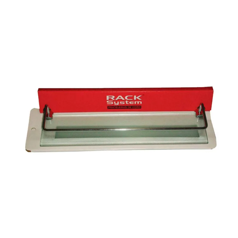 Prateleira cantoneira de vidro 4010 com haste jateado Rack System