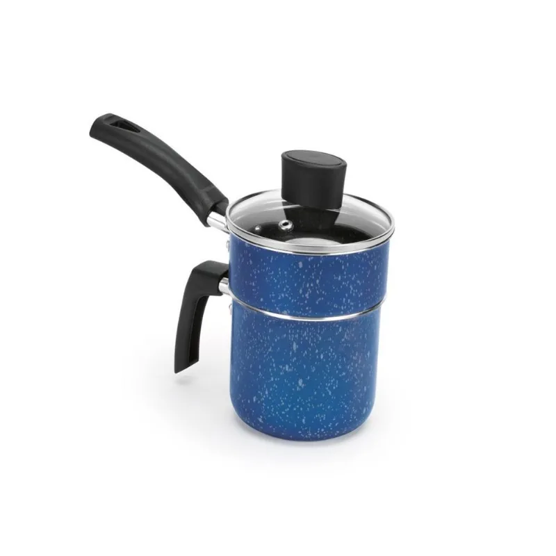 Cuscuzeira Alegrete Antiaderente Colore Tampa de Vidro Azul 10cm