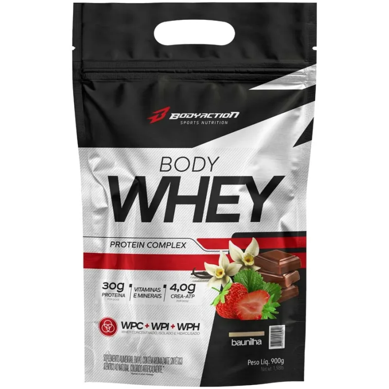 Whey Protein Complex Body Whey 900g Refil Bodyaction Baunilha - Bodyaction Sports Nutrition