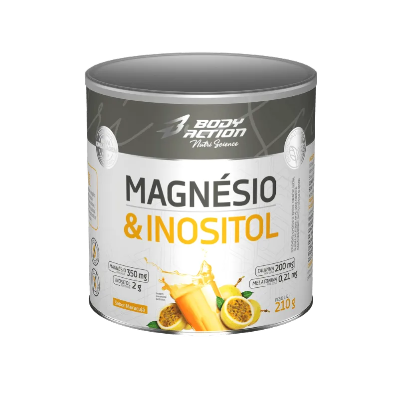 4045008 - Magnésio e Inositol Taurina Melatonina 210g Bodyaction Sabor Maracujá - Bodyaction Sports Nutrition - Suplementos Alimentares