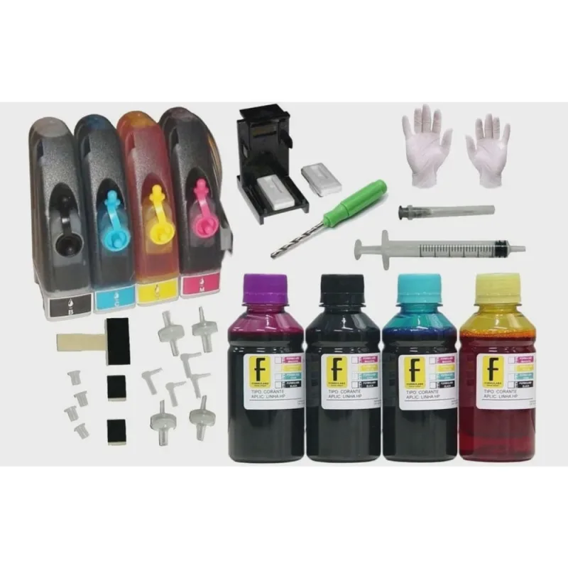 Bulk Ink Impressora Multifuncional Deskjet Ink Advantage 3776 2136 2546 2616 C4480 C4280 C4180 F4280 2676 D110 F4480 C4680 1000 + 400ml de Tintas + Sn - Não Disponível - Computadores E Informática
