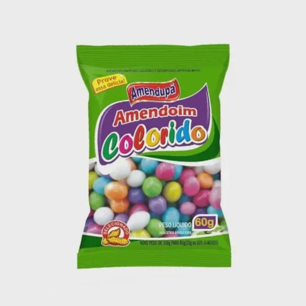AMENDUPA AMENDOIM COLORIDO 60G - Não Disponível - Biscoitos E Snacks
