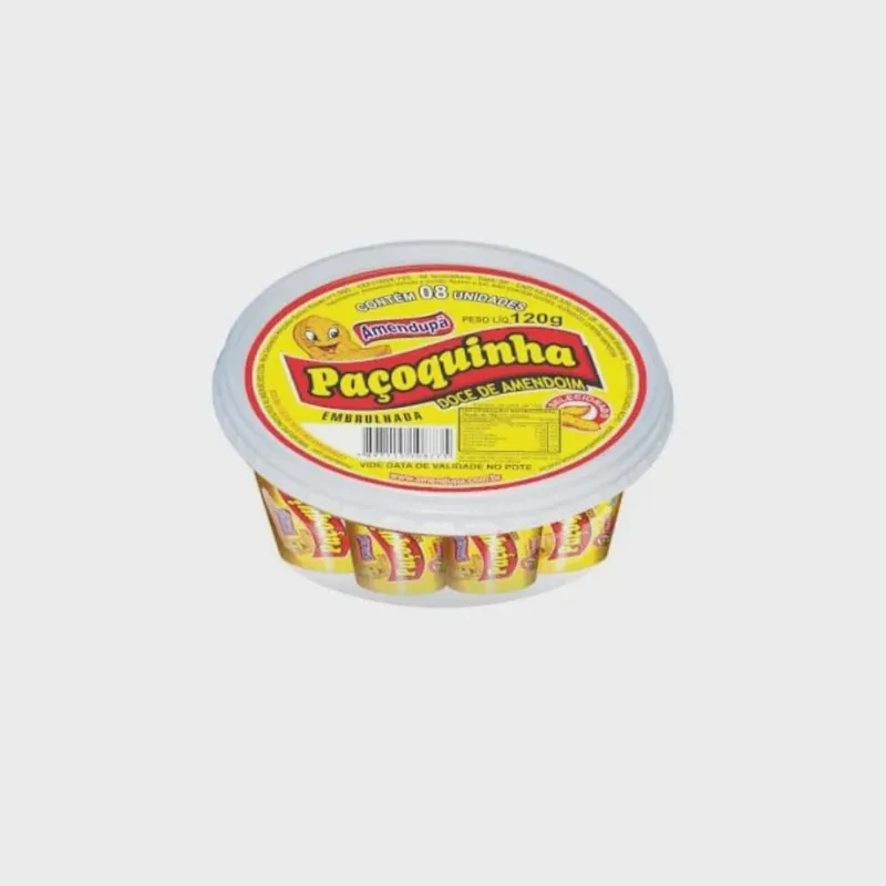Pacoca Rolha Amendupa embrulhada 120g 8un