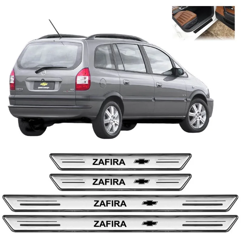 Soleira De Porta Platinum Zafira 2001 A 2012 4 Portas Prata