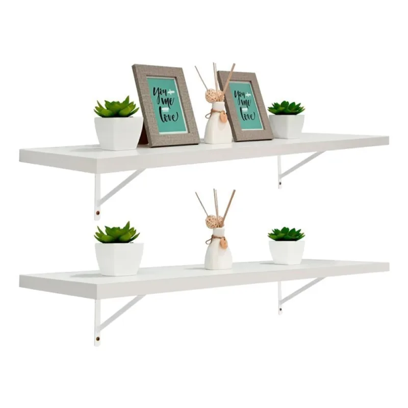 Prateleira Mão Francesa 70X30CM MDP Suporte Invisível Organizador Moderno para Sala Branco Mercado - OUTRAS - Agro