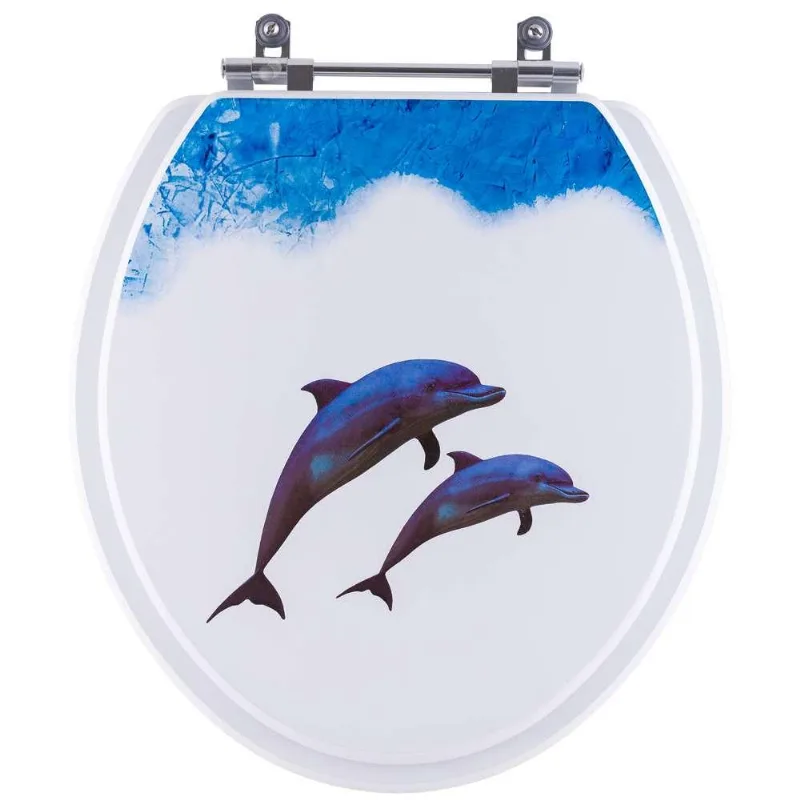 Tampa De Vaso Decorado Golfinhos Araxa Para Bacia Santa Clara 6lpf Universal