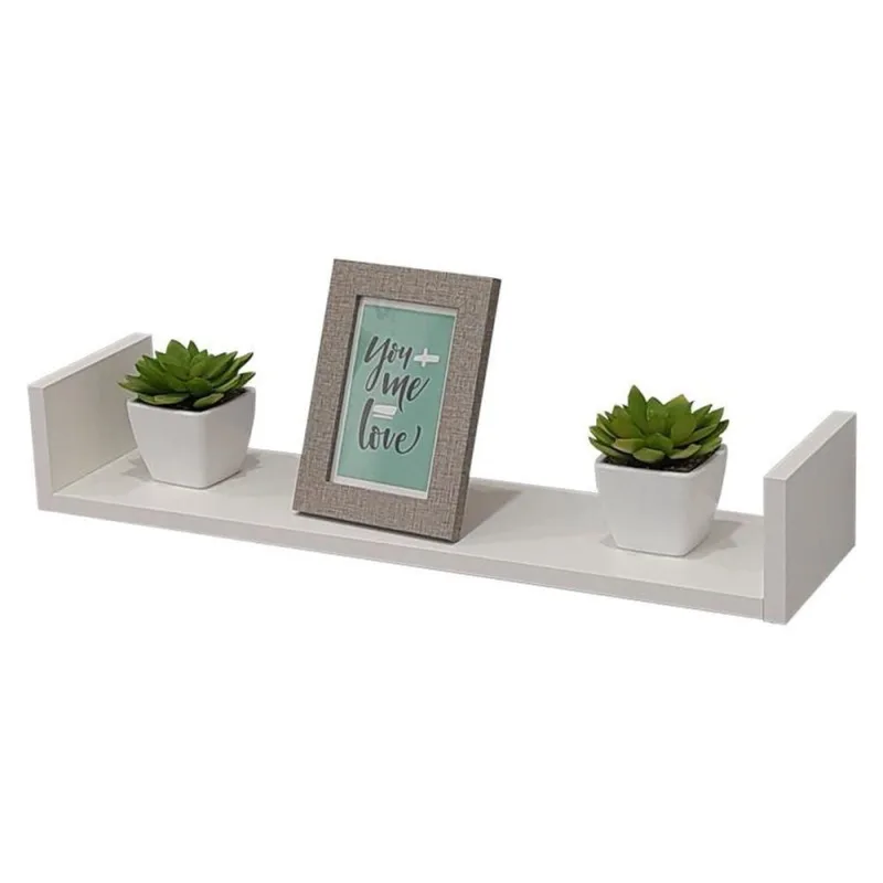 Prateleira U 70x20CM MDP Suporte Invisível Organizador Sala Branco Mercado das Prateleiras - OUTRAS - Agro