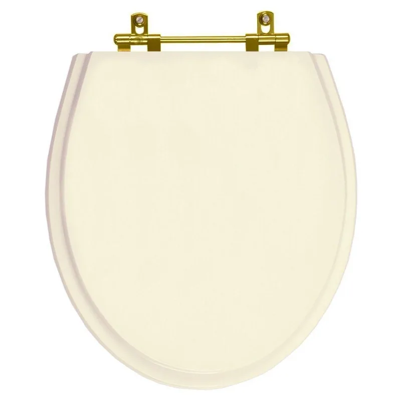 Tampa De Vaso Ritz Creme Para Bacia Deca Com Ferragem Dourada