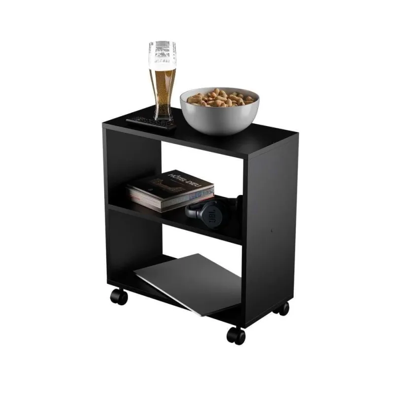 Mesa de Apoio Carvalho Valencia Retangular MDF Plástico 50CM Preto - OUTRAS