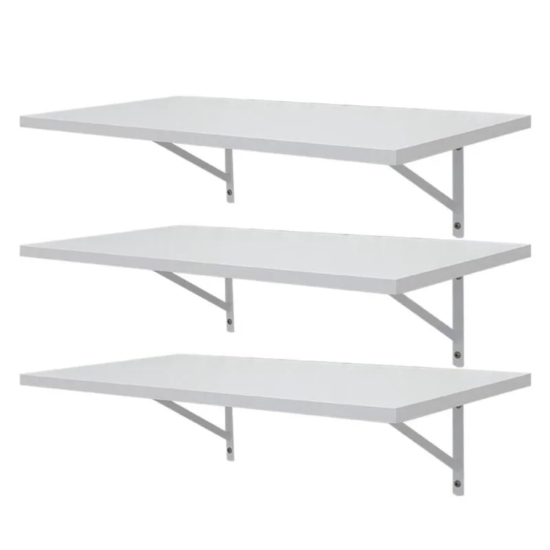 Prateleira Kit 3 80X25CM MDP Fixação Mão Francesa Sala Branco Mercado das Prateleiras - OUTRAS