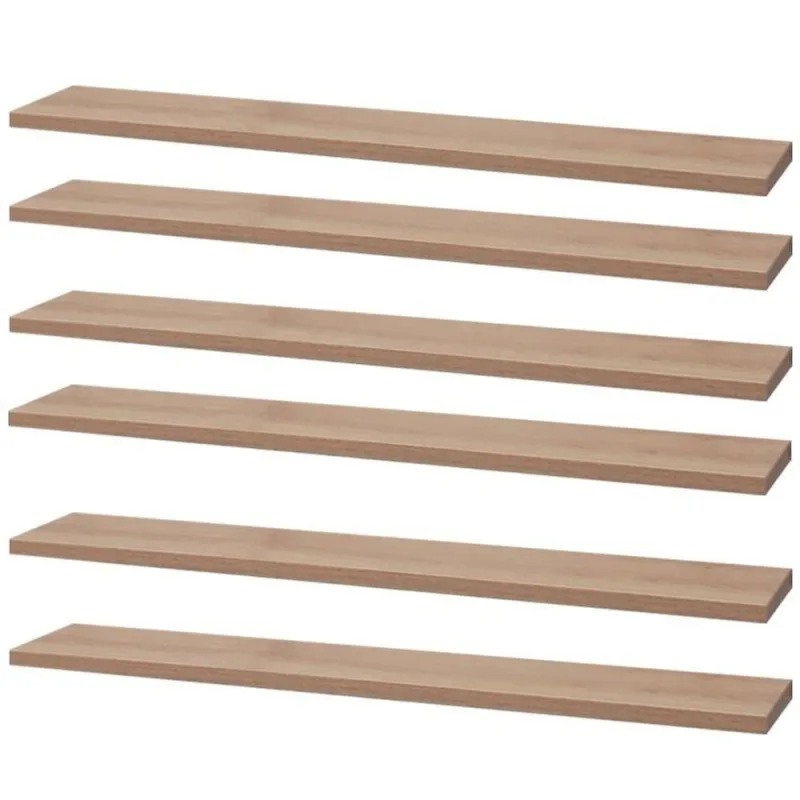 Prateleira Kit 6 70X20CM MDP Fixação Suporte Invisível Organizador Sala Carvalho Mercado - OUTRAS - Agro