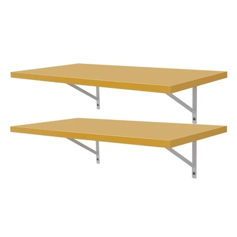 Prateleira Kit 2 80X25CM MDP Suporte Invisível Organizador Sala Amarelo Mercado das Prateleiras - OUTRAS - Agro
