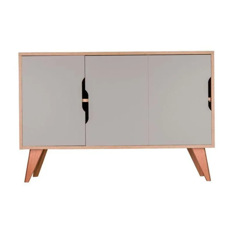 Aparador Murano Retrô 3 Portas MDP 115CM Carvalho e Verde Menta Mercado das Prateleiras - OUTRAS