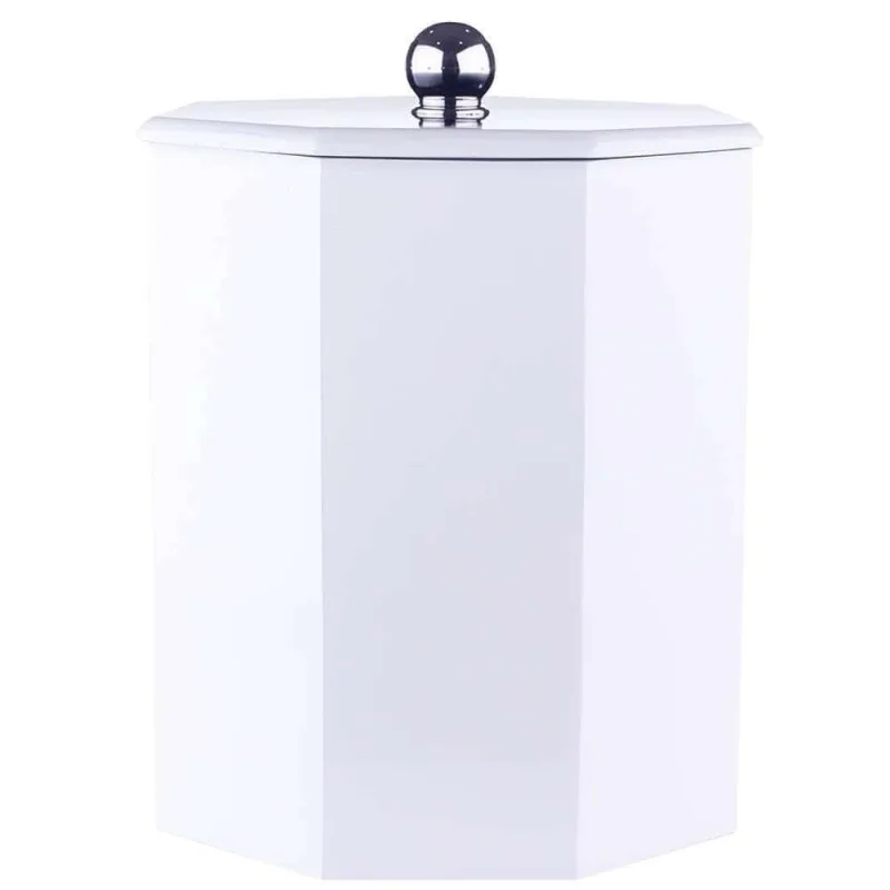 Lixeira para Banheiro 6,2L MDF Oitavada Laqueada Branco Pontto Lavabo - Pontto Lavabo - Agro