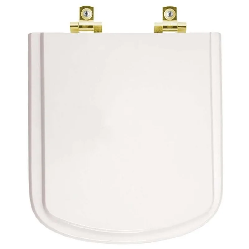 Assento Sanitário Soft Close Lirio Branco Para Vaso Fiori Com Ferragem Dourada