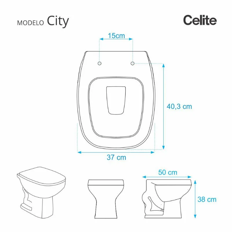 Assento Sanitario Poliester Decorado Borboleta Branco City Para Vaso Celite